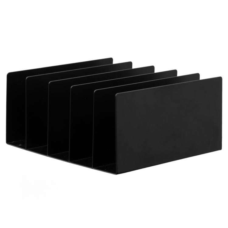 Five-grid Envelope Notepad Metal Storage Rack Mail Envelope Sorting Desktop Organizer(Black)
