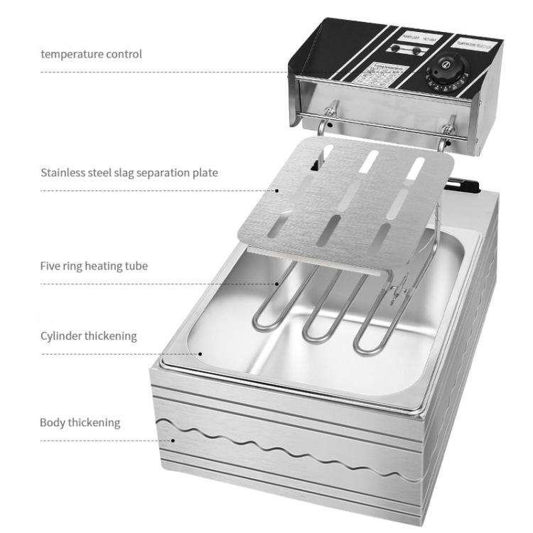 Multifunctional Commercial Stainless Steel Thick Electric Fryer Electric Boiler, Single Cylinder ...