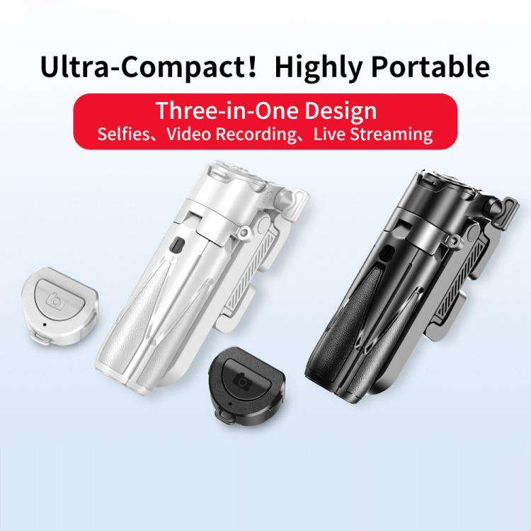 FUNSNAP P15 mini Portable Mini BT Handle Phone Selfie Stick Live Streaming Stand(White)