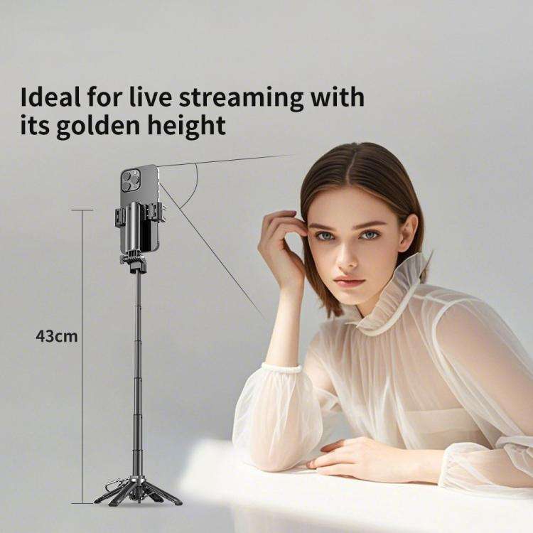FUNSNAP P15 mini Portable Mini BT Handle Phone Selfie Stick Live Streaming Stand(White)