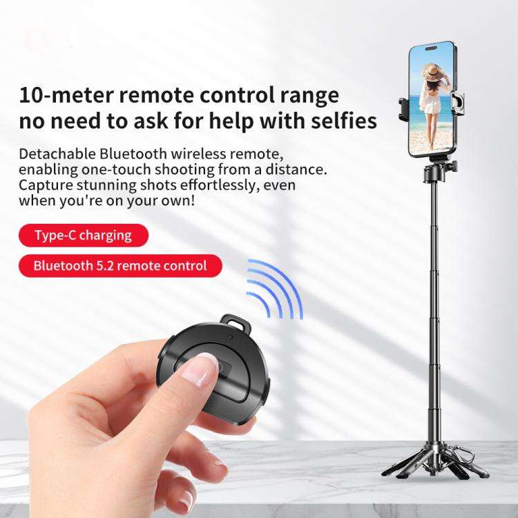 FUNSNAP P15 mini Portable Mini BT Handle Phone Selfie Stick Live Streaming Stand(White)
