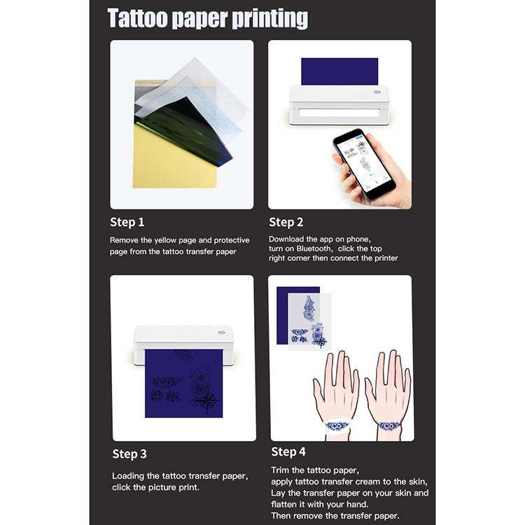 A401 Portable A4 Thermal Printer Educational Tattoo Printer(Black)