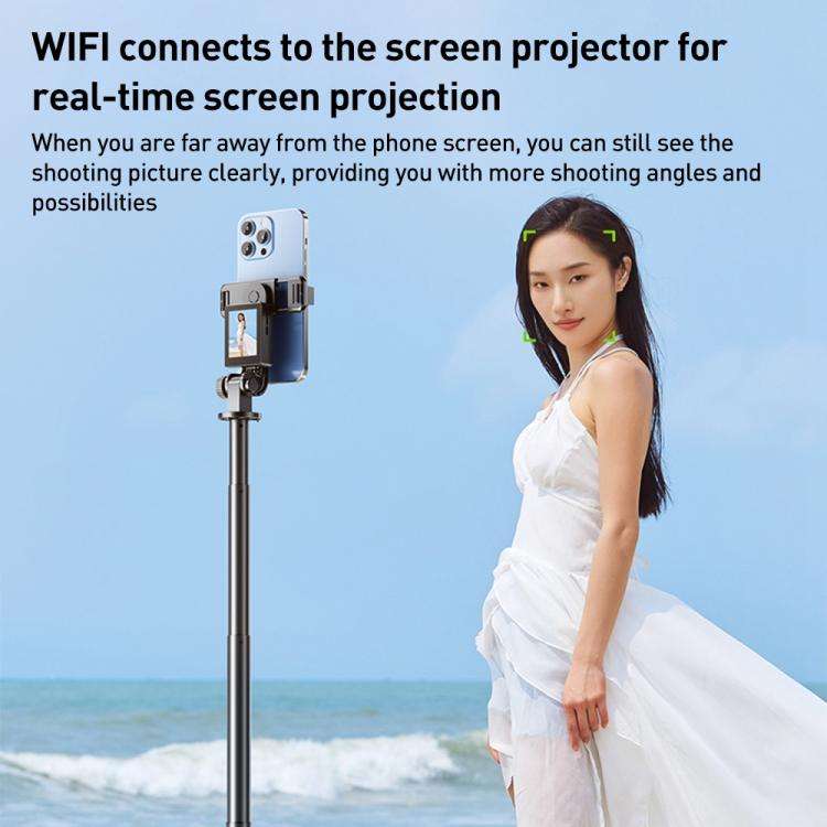 FUNSNAP CL07 Smart Screen-casting Selfie Stick Anti-shake Tripod(Black)