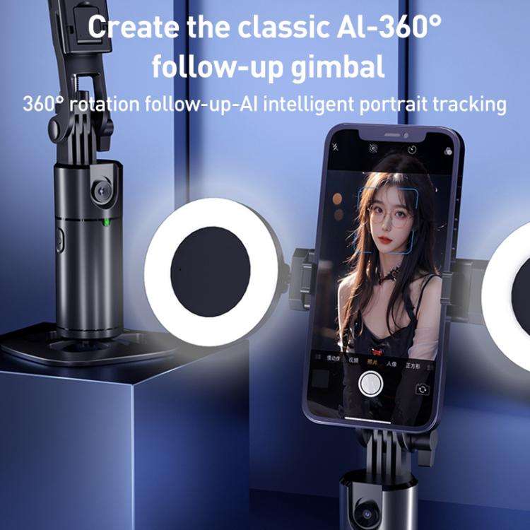 FUNSNAP Q1 Desktop 360 Degree Al Smart Face Tracking PTZ Bracket(Black)