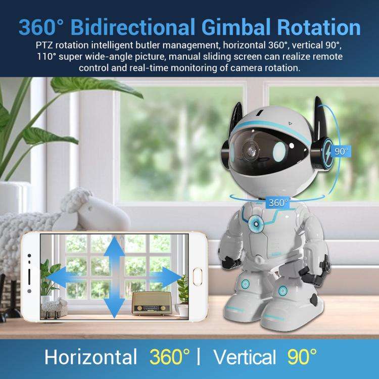 ESCAM PT205 5G WiFi Smart Robot Wireless AI Automatic Tracking Camera, Two Way Audio / Night Ners...