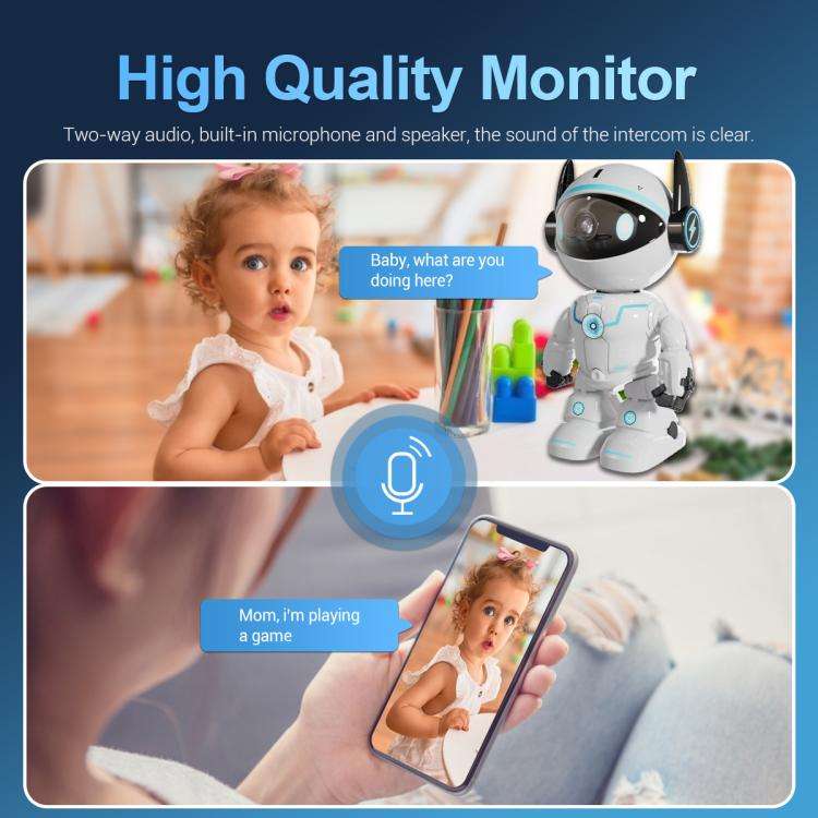ESCAM PT205 5G WiFi Smart Robot Wireless AI Automatic Tracking Camera, Two Way Audio / Night Ners...