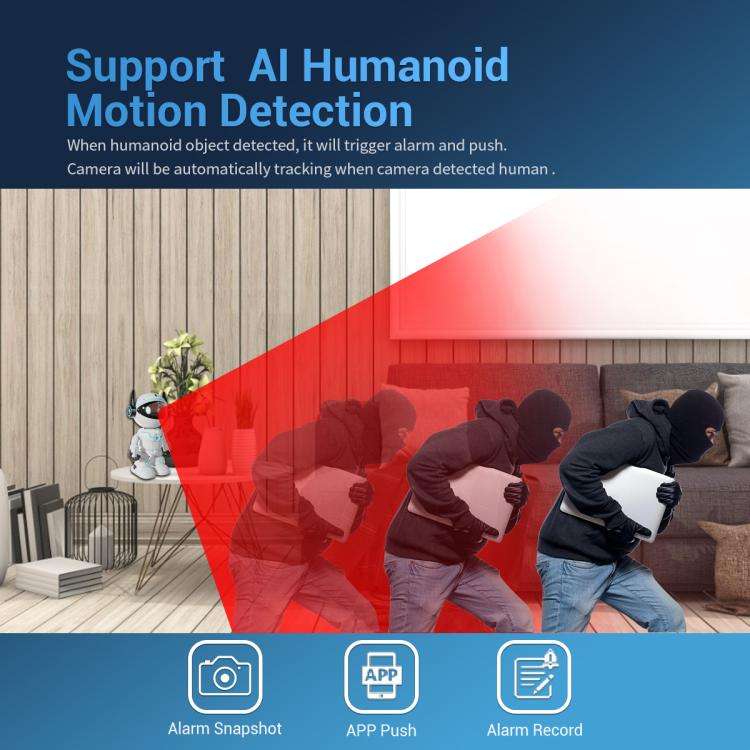 ESCAM PT205 5G WiFi Smart Robot Wireless AI Automatic Tracking Camera, Two Way Audio / Night Ners...