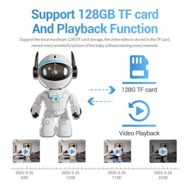 ESCAM PT205 5G WiFi Smart Robot Wireless AI Automatic Tracking Camera, Two Way Audio / Night Ners...