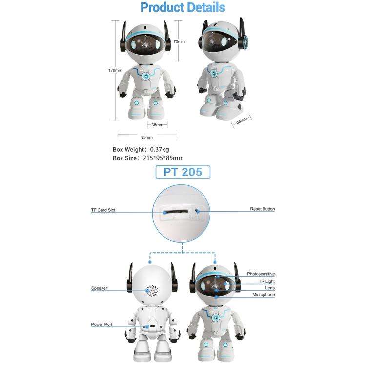 ESCAM PT205 5G WiFi Smart Robot Wireless AI Automatic Tracking Camera, Two Way Audio / Night Ners...