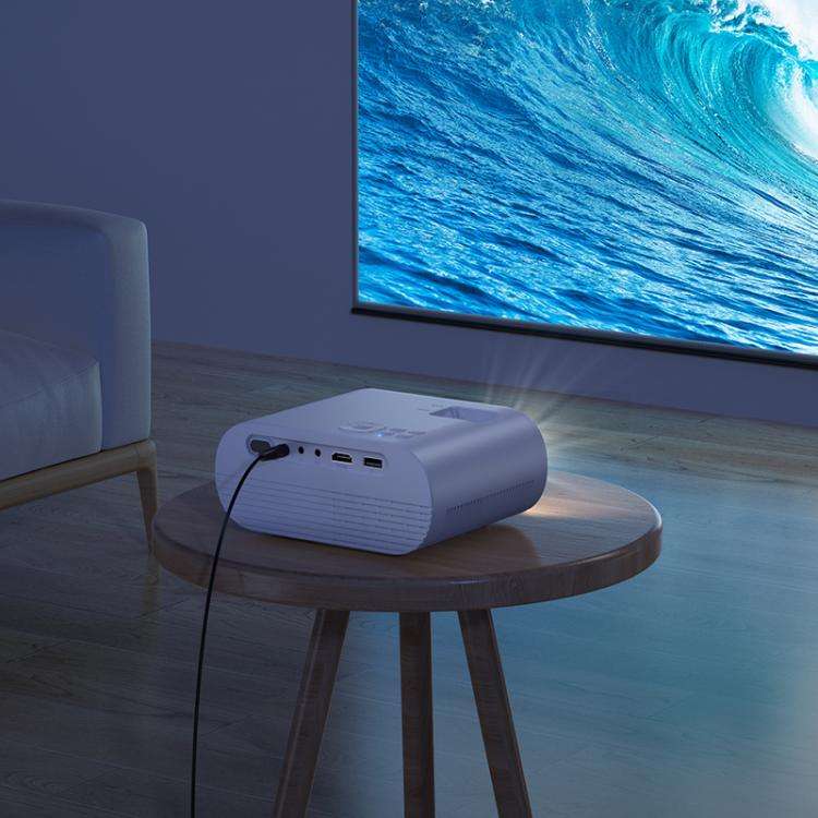 hoco DT1 1280x720P 140ANSI WiFi Bluetooth Wireless Projector Same Screen Version, US Plug(White)