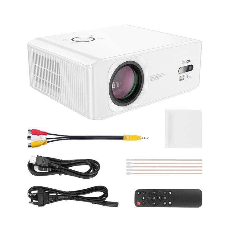 hoco DT3 1920x1080P 370ANSI Smart Electric Focus Projector Android Version, EU Plug(White)