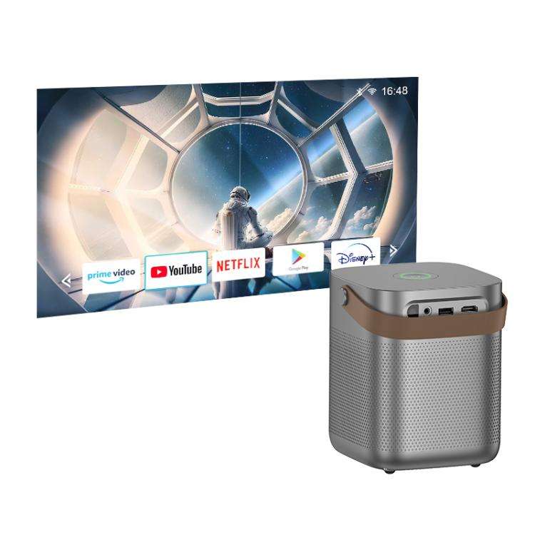 hoco DT4 1280x720P 190ANSI Smart Full Autofocus Projector Android Version, EU Plug(Metal Grey)