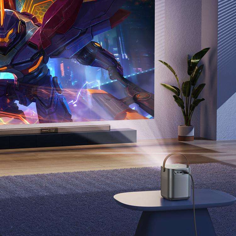 hoco DT4 1280x720P 190ANSI Smart Full Autofocus Projector Android Version, EU Plug(Metal Grey)