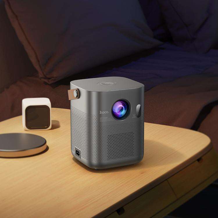hoco DT4 1280x720P 190ANSI Smart Full Autofocus Projector Android Version, EU Plug(Metal Grey)