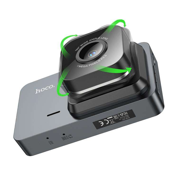 hoco DV9 720P 3 inch IPS HD Screen Display Driving Recorder(Metal Grey)
