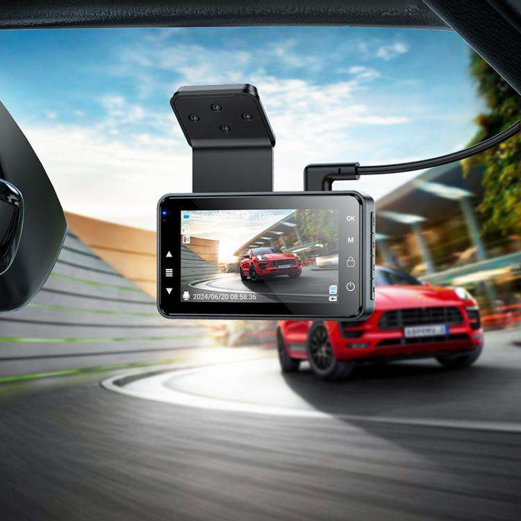 hoco DV9 720P 3 inch IPS HD Screen Display Driving Recorder(Metal Grey)