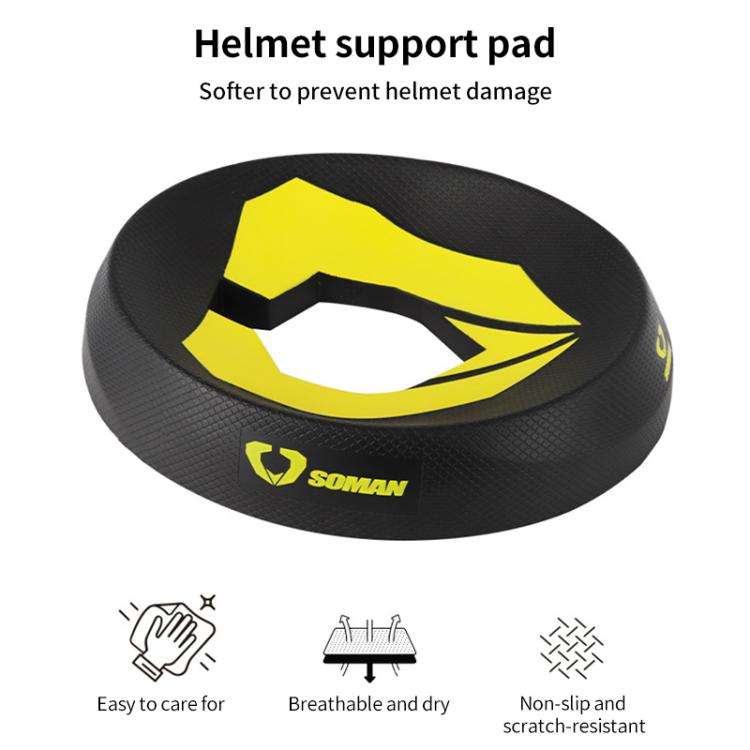 SOMAN Motorcycle Helmet Support Pad Anti-slip Protection Stand(Yellow)