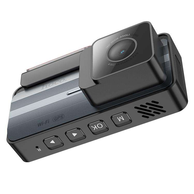hoco DV12 2K 3.69 inch IPS Screen Display GPS Driving Recorder with Rear Camera(Silver Grey)