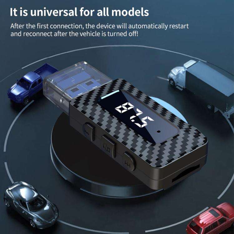 USB Car FM Transmitter Wireless Bluetooth Receiver(Black)
