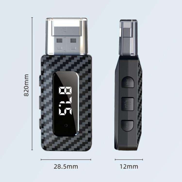 USB Car FM Transmitter Wireless Bluetooth Receiver(Black)