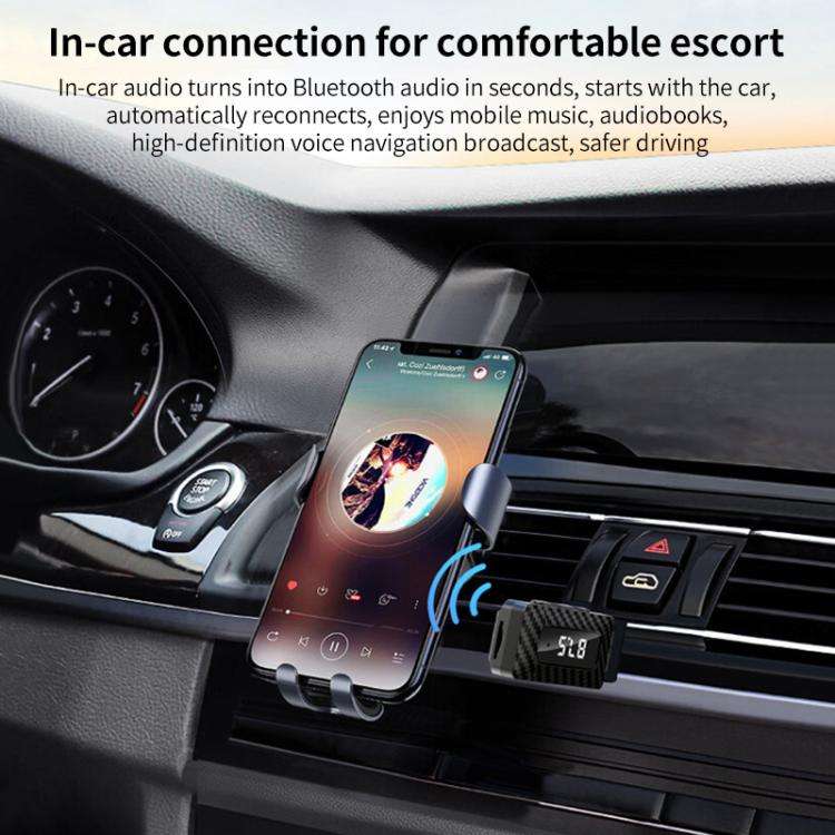 USB Car FM Transmitter Wireless Bluetooth Receiver(Black)