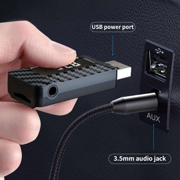 USB Car FM Transmitter Wireless Bluetooth Receiver(Black)