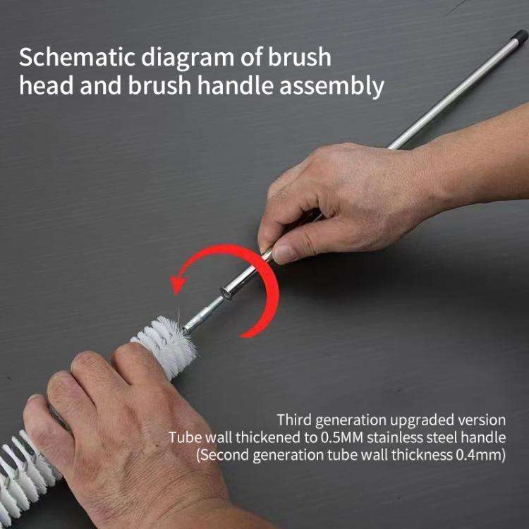 Car Water Tank Radiator Cleaning Brush(Brush Head + Stainless Steel Rod)