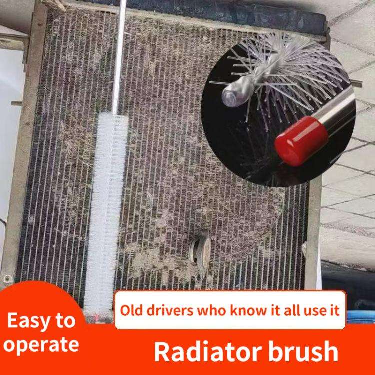 Car Water Tank Radiator Cleaning Brush(Brush Head + Stainless Steel Rod)