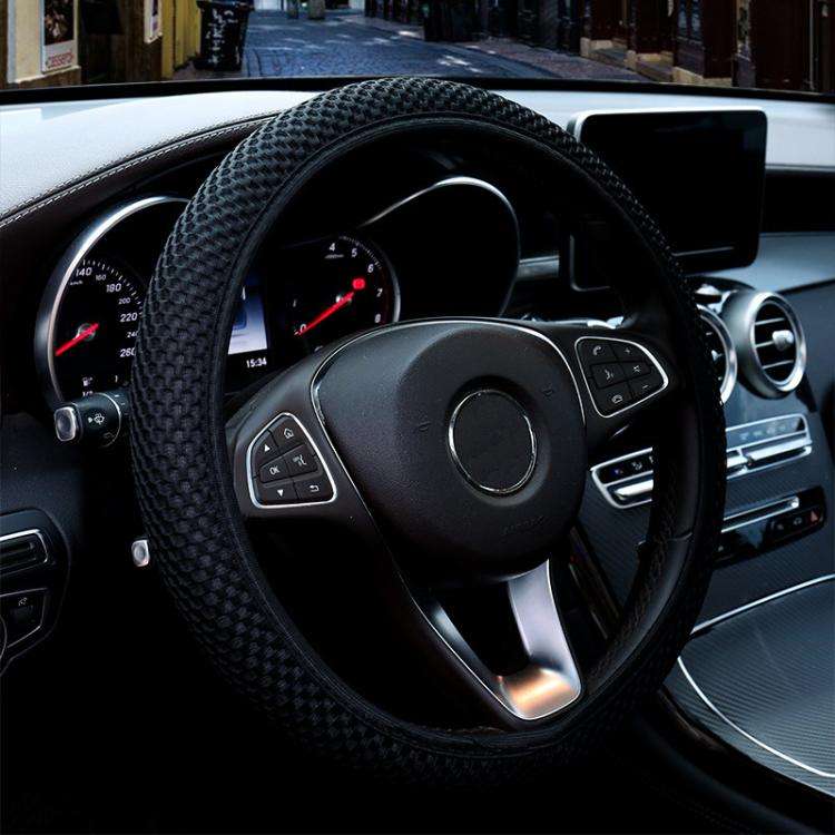 Breathable Mesh Elastic Car Universal Anti-skid Steering Wheel Cover, Diameter: 38cm(Black)