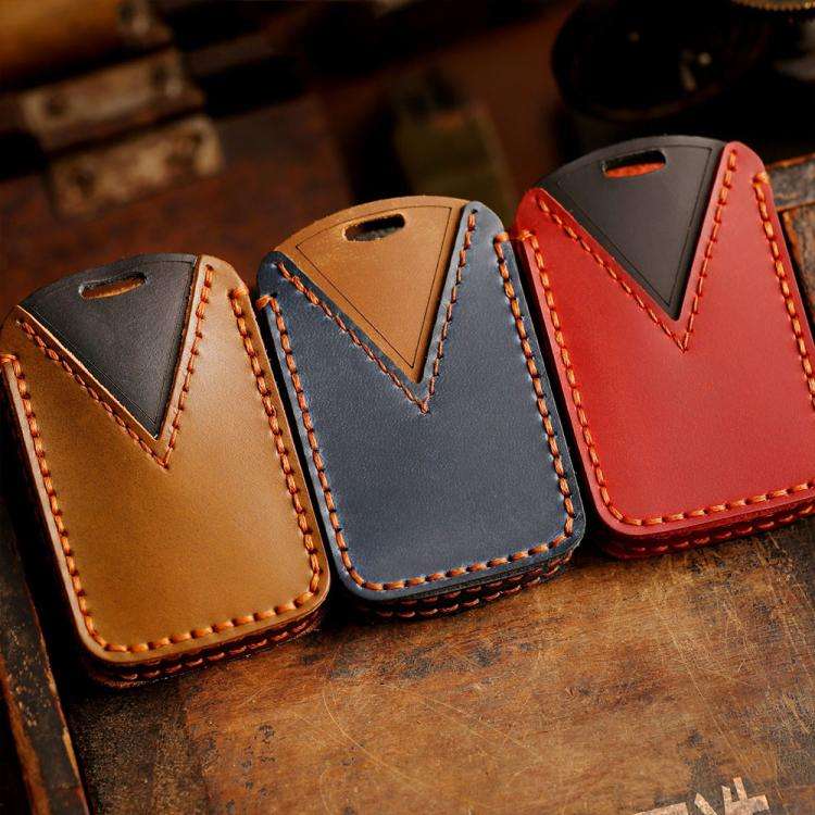 For Mazda Axela Hallmo B023 Crazy Horse Cowhide Car Key Protection Cover(Red)