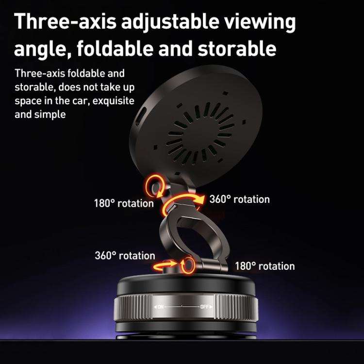 D1W 15W Rotatable Foldable Car Wireless Charging Magnetic Holder(Tarnish)