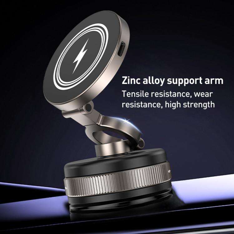 D1W 15W Rotatable Foldable Car Wireless Charging Magnetic Holder(Tarnish)
