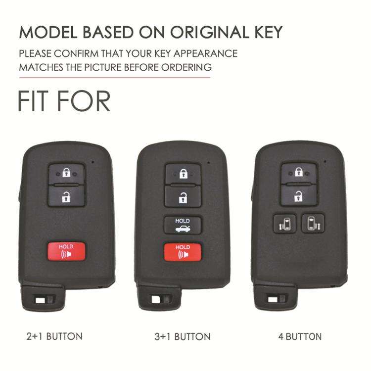 For Toyota North American 2+1-button C012 Crazy Horse Cowhide Car Key Protection Cover(Blue)