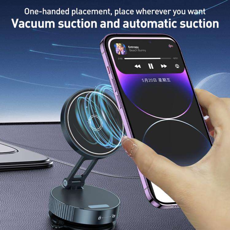 Q11 Vacuum Adsorption Foldable Magnetic Car Holder(Black)