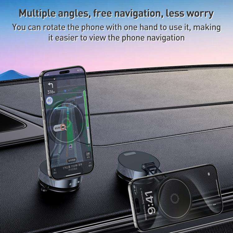 Q11 Vacuum Adsorption Foldable Magnetic Car Holder(Black)