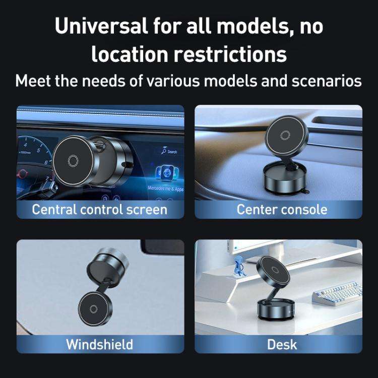 Q11 Vacuum Adsorption Foldable Magnetic Car Holder(Black)