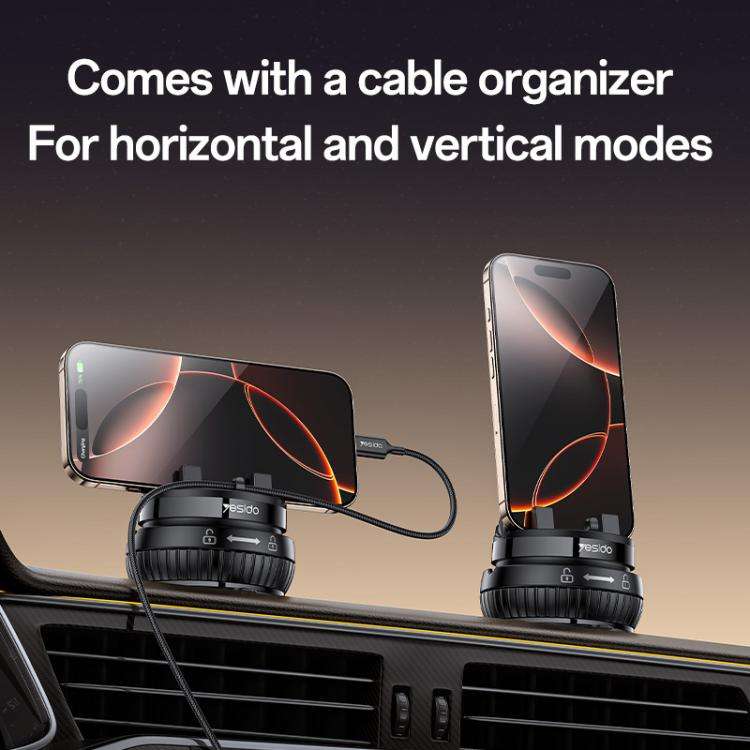 Yesido C272 360 Degree Rotating Car Center Console Phone Holder(Black)