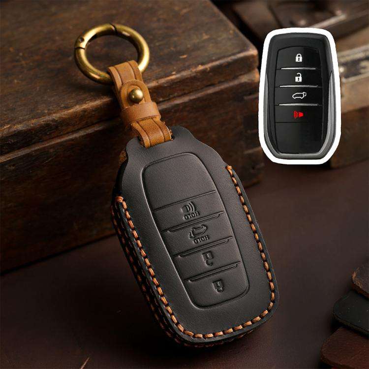 For Toyota SIENNA / Granvia / Alphard / Vellfire Hallmo Crazy Horse Cowhide Car Key Protection Co...