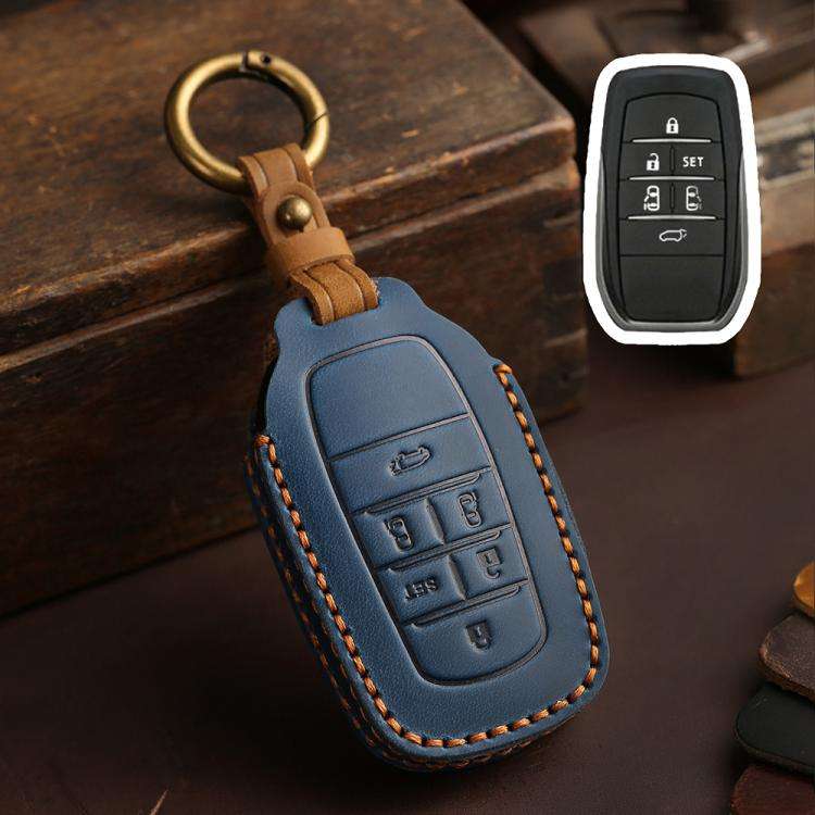 For Toyota SIENNA / Granvia / Alphard / Vellfire Hallmo Crazy Horse Cowhide Car Key Protection Co...