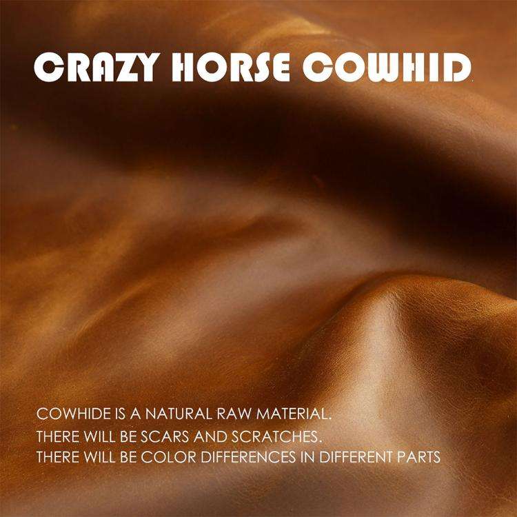 For Kia K3 / K5 2024 Hallmo Crazy Horse Cowhide Car Key Protection Cover(7-button Blue)