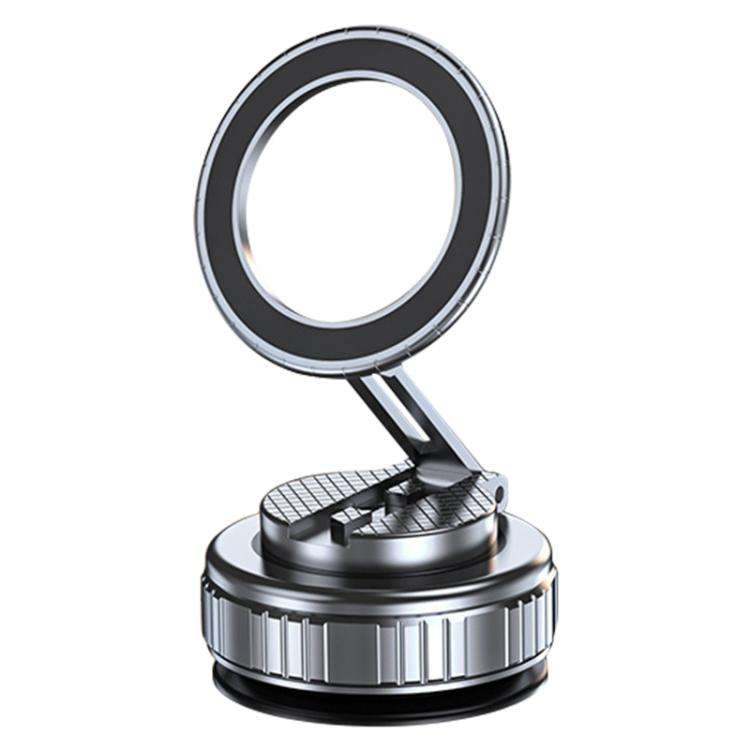 G712 Vacuum Adsorption Foldable Magnetic Car Phone Holder(Silver)