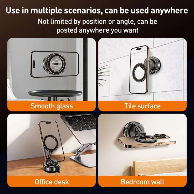G712 Vacuum Adsorption Foldable Magnetic Car Phone Holder(Silver)