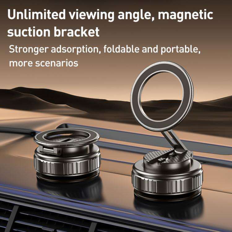 G712 Vacuum Adsorption Foldable Magnetic Car Phone Holder(Silver)