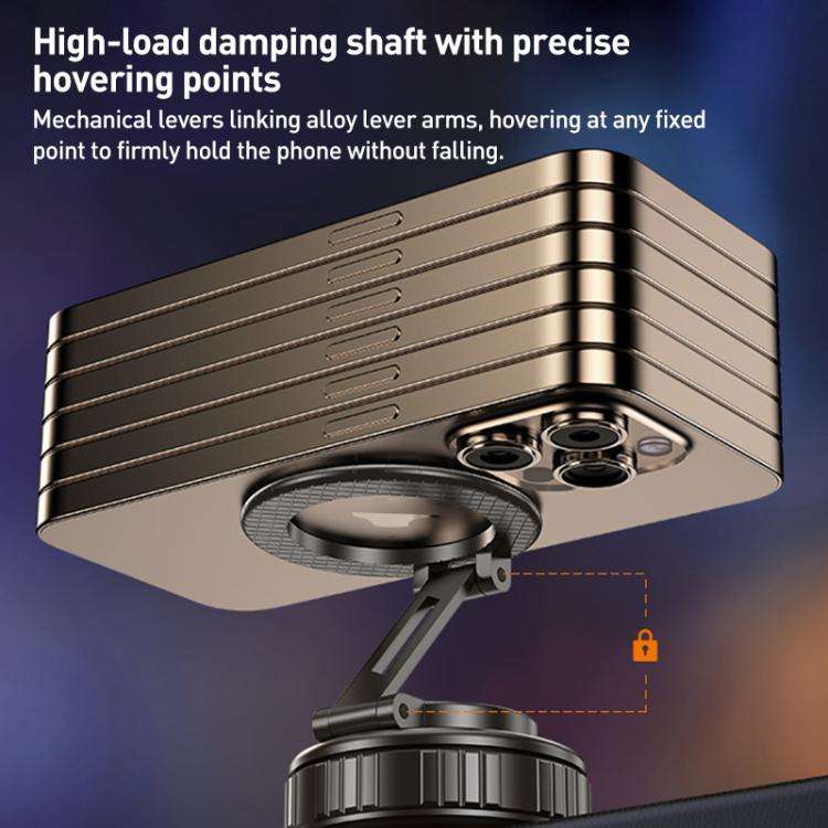 G712 Vacuum Adsorption Foldable Magnetic Car Phone Holder(Silver)