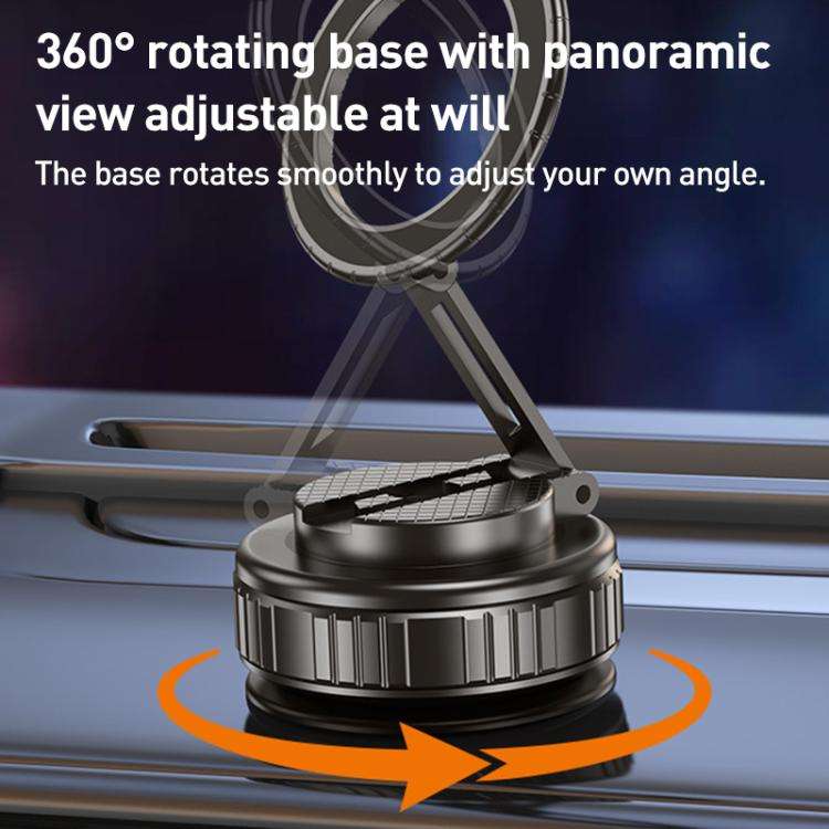 G712 Vacuum Adsorption Foldable Magnetic Car Phone Holder(Silver)