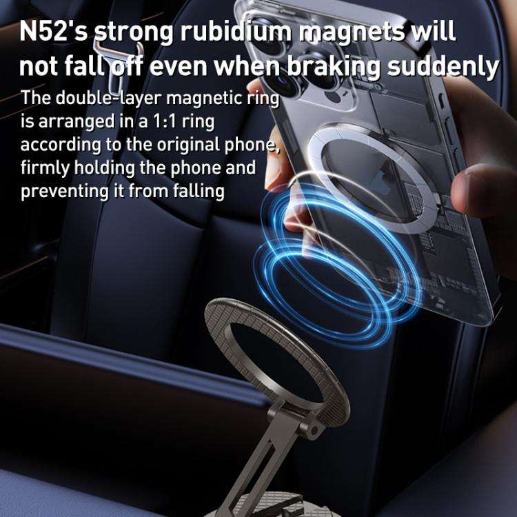 G712 Vacuum Adsorption Foldable Magnetic Car Phone Holder(Silver)