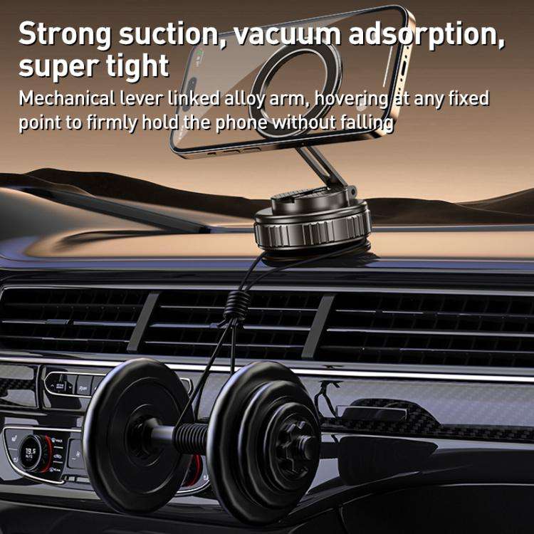 G712 Vacuum Adsorption Foldable Magnetic Car Phone Holder(Silver)