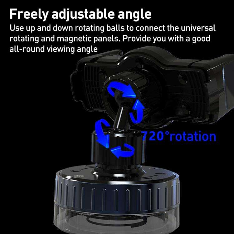 CC-T26C Vacuum Adsorption Magnetic Car Phone Holder(Black)