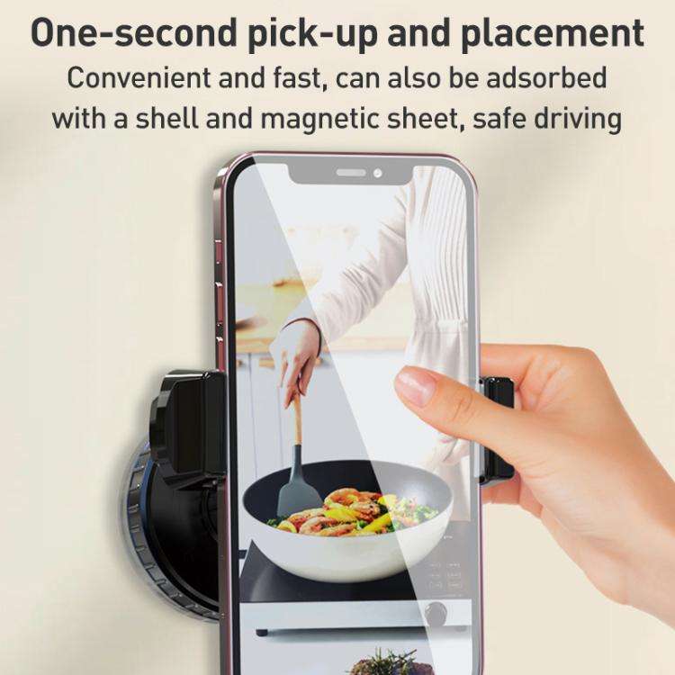 CC-T26C Vacuum Adsorption Magnetic Car Phone Holder(Black)