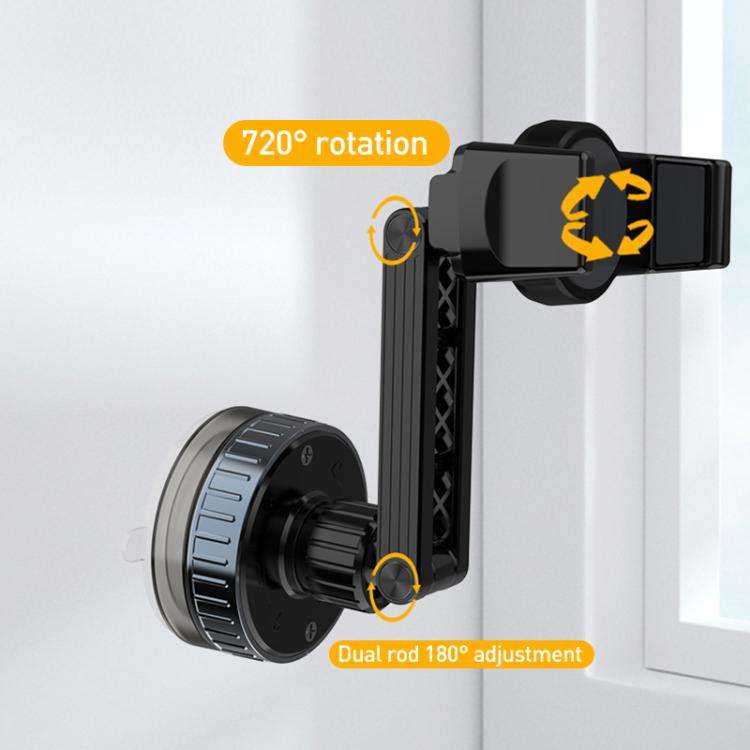 CC-T27C Manual Vacuum Adsorption Car Phone Holder(Black)